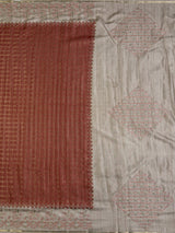 MIMOSA Maroon Saree Saree — pallu and zari work detail