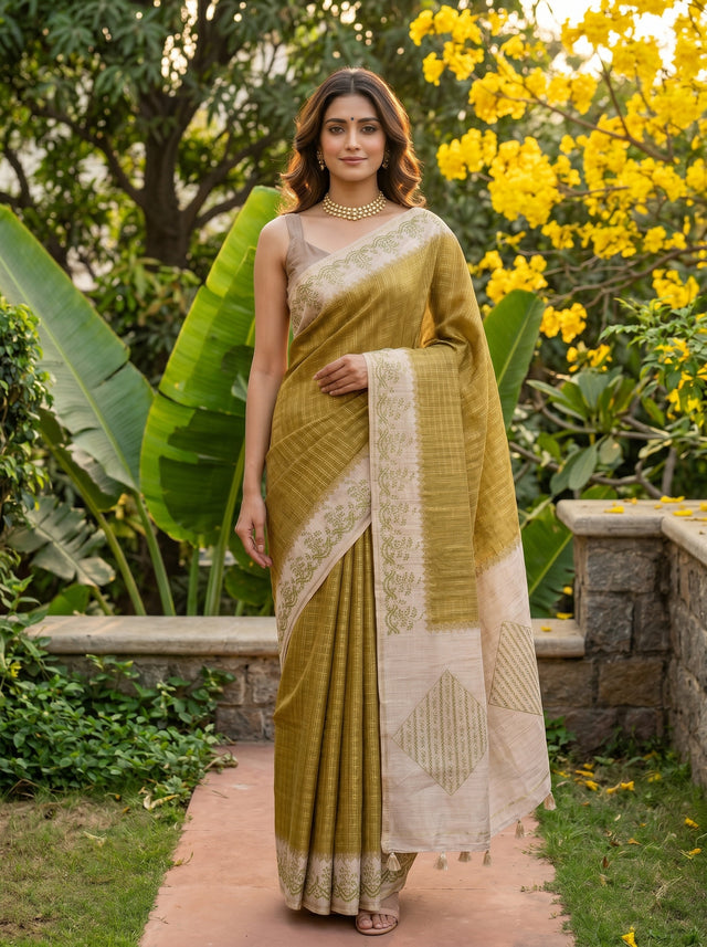 Olive  Saree