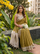 MIMOSA Olive Saree Saree — pose 8 styling detail