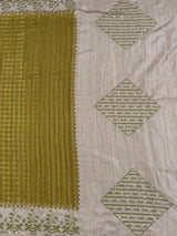 MIMOSA Olive Saree Saree — pallu and zari work detail
