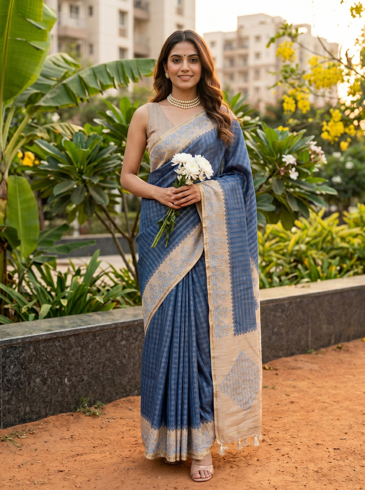 Royal Blue  Saree