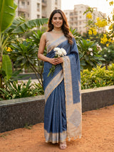 Royal Blue  Saree