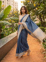 MIMOSA Royal Blue Saree Saree — pose 6 styling detail