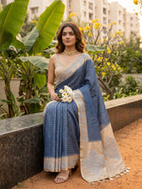 MIMOSA Royal Blue Saree Saree — pose 8 styling detail
