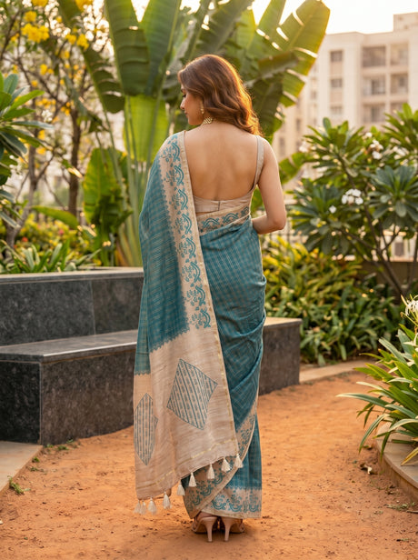 MIMOSA Sapphire Saree Saree — pose 2 styling detail