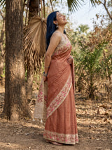 MIMOSA Maroon Banarasi Art Silk Saree — pose 3 styling detail