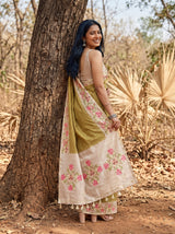 MIMOSA Olive Banarasi Art Silk Saree — pose 7 styling detail