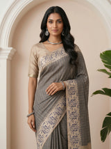 MIMOSA Grey Saree Saree — pose 10 styling detail