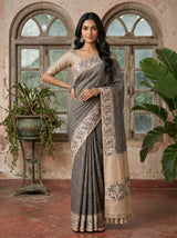MIMOSA Grey Saree Saree — pose 4 styling detail