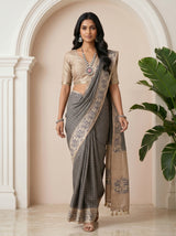 MIMOSA Grey Saree Saree — pose 6 styling detail