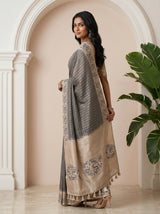 MIMOSA Grey Saree Saree — pose 7 styling detail