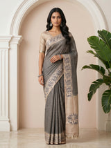 MIMOSA Grey Saree Saree — pose 9 styling detail