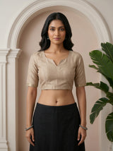 MIMOSA Grey Saree Saree — blouse close-up