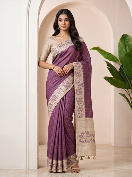 Magenta  Saree