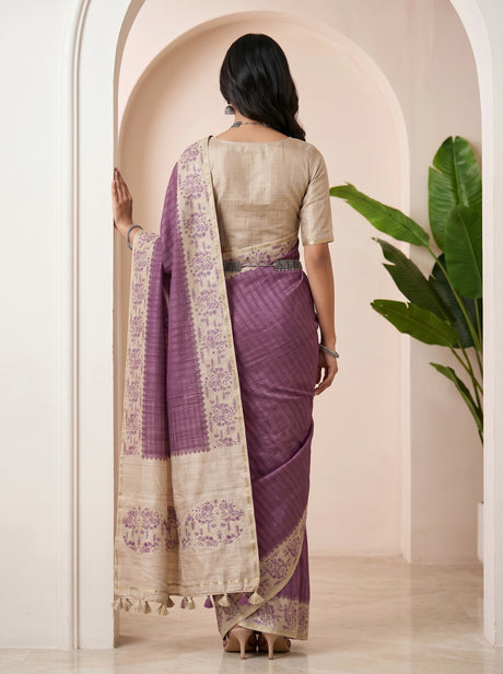 MIMOSA Magenta Saree Saree — pose 2 styling detail
