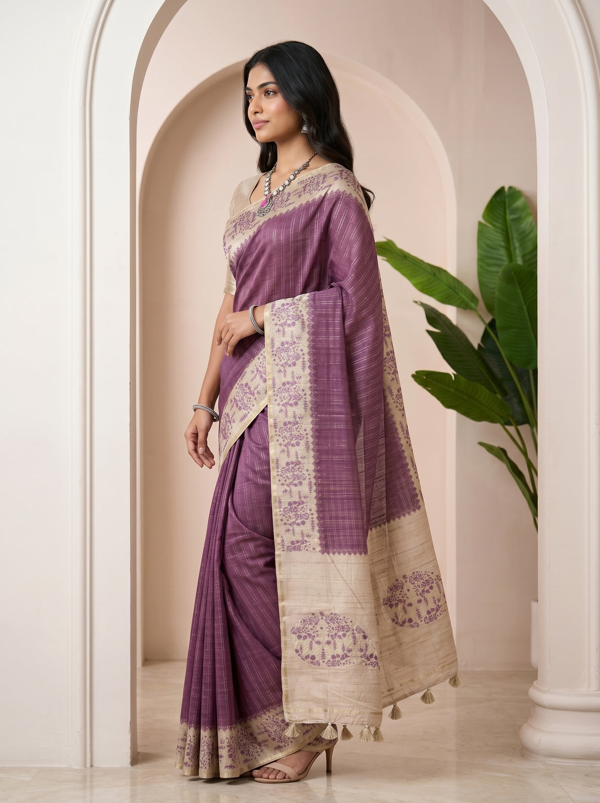 MIMOSA Magenta Saree Saree — pose 3 styling detail