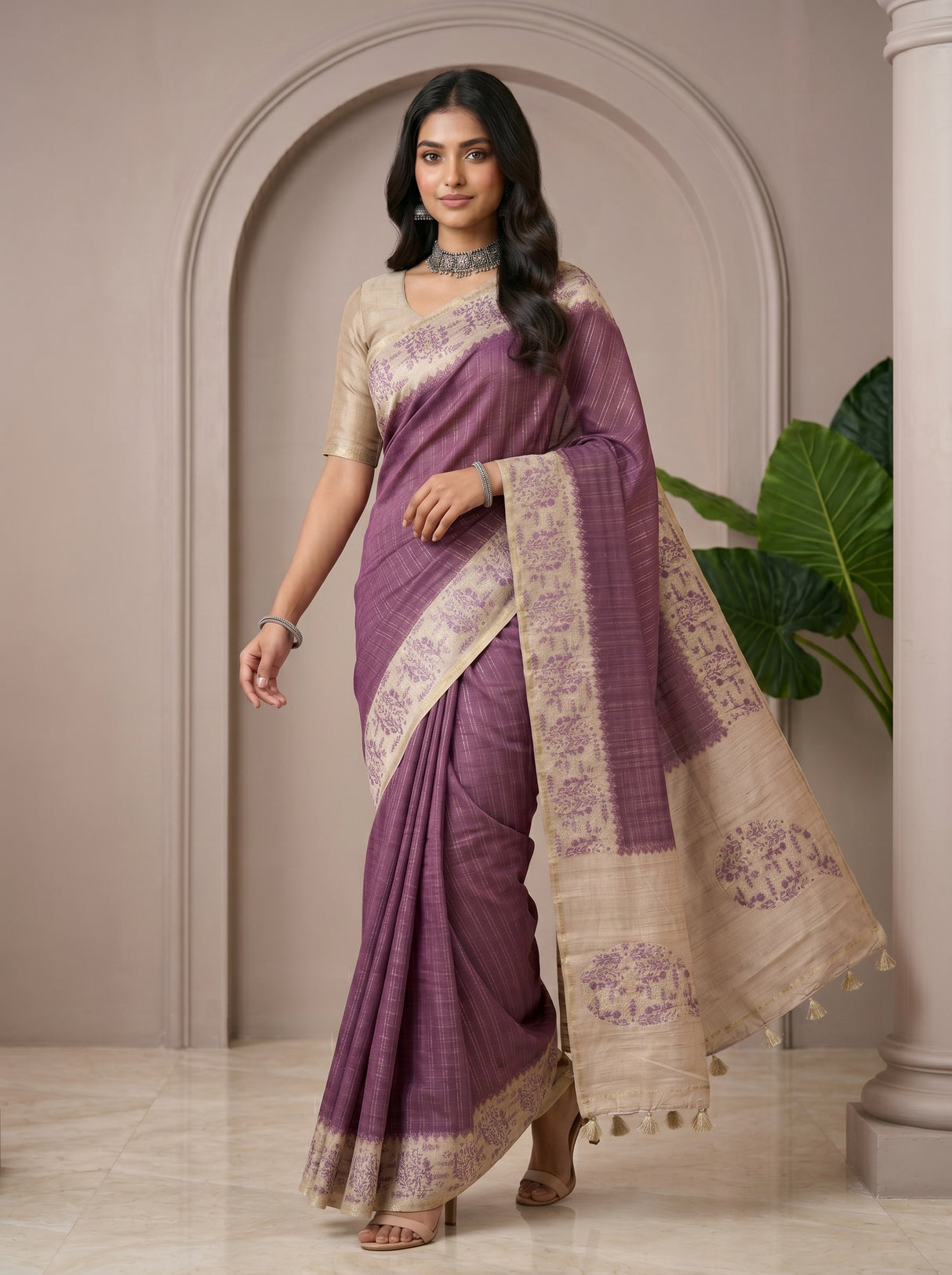 MIMOSA Magenta Saree Saree — pose 6 styling detail