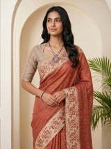 MIMOSA Maroon Saree Saree — pose 10 styling detail