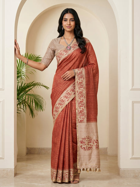 Maroon  Saree