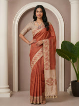 MIMOSA Maroon Saree Saree — pose 4 styling detail