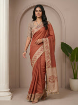 MIMOSA Maroon Saree Saree — pose 6 styling detail