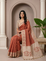MIMOSA Maroon Saree Saree — pose 8 styling detail