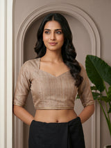 MIMOSA Maroon Saree Saree — blouse close-up