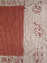 MIMOSA Maroon Saree Saree — pallu and zari work detail