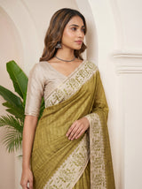 MIMOSA Olive Saree Saree — pose 10 styling detail