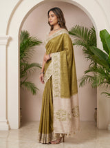 MIMOSA Olive Saree Saree — pose 3 styling detail