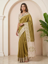 MIMOSA Olive Saree Saree — pose 5 styling detail