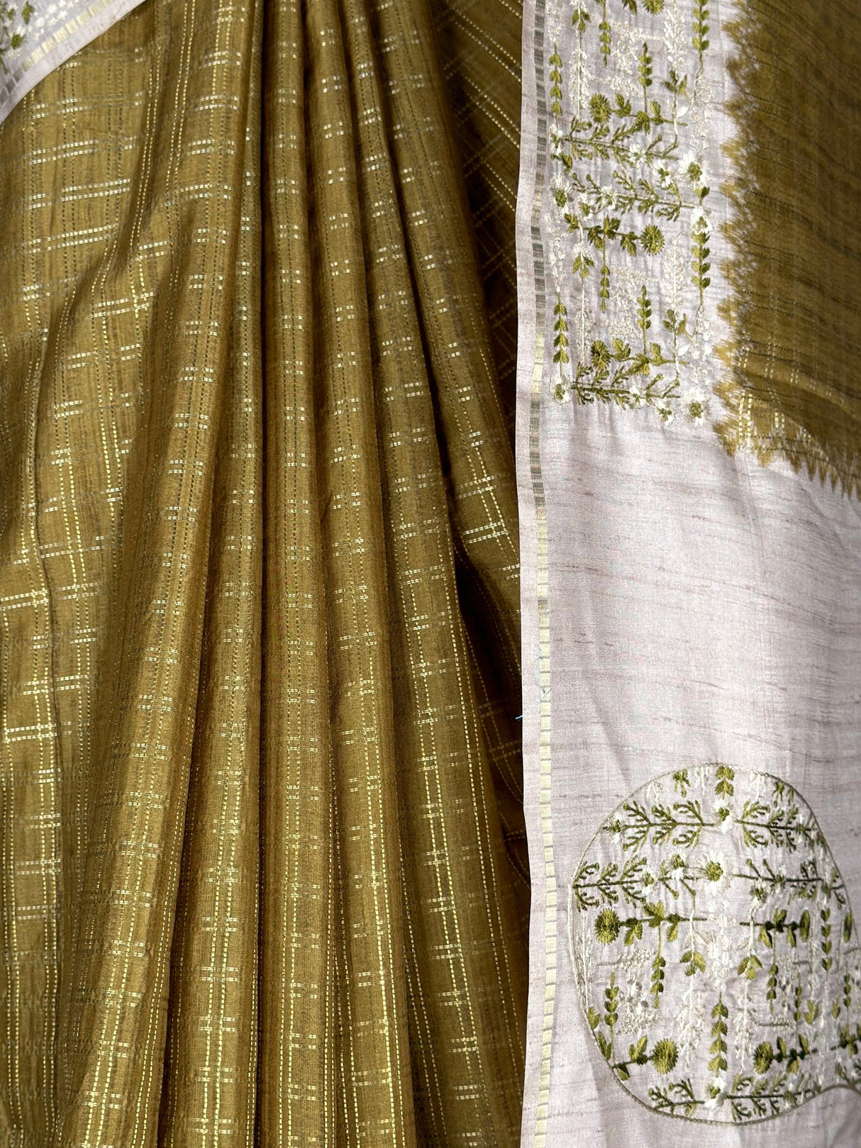 MIMOSA Olive Saree Saree — fleets shot full lifestyle