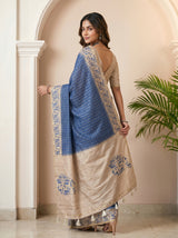 MIMOSA Royal Blue Saree Saree — pose 7 styling detail