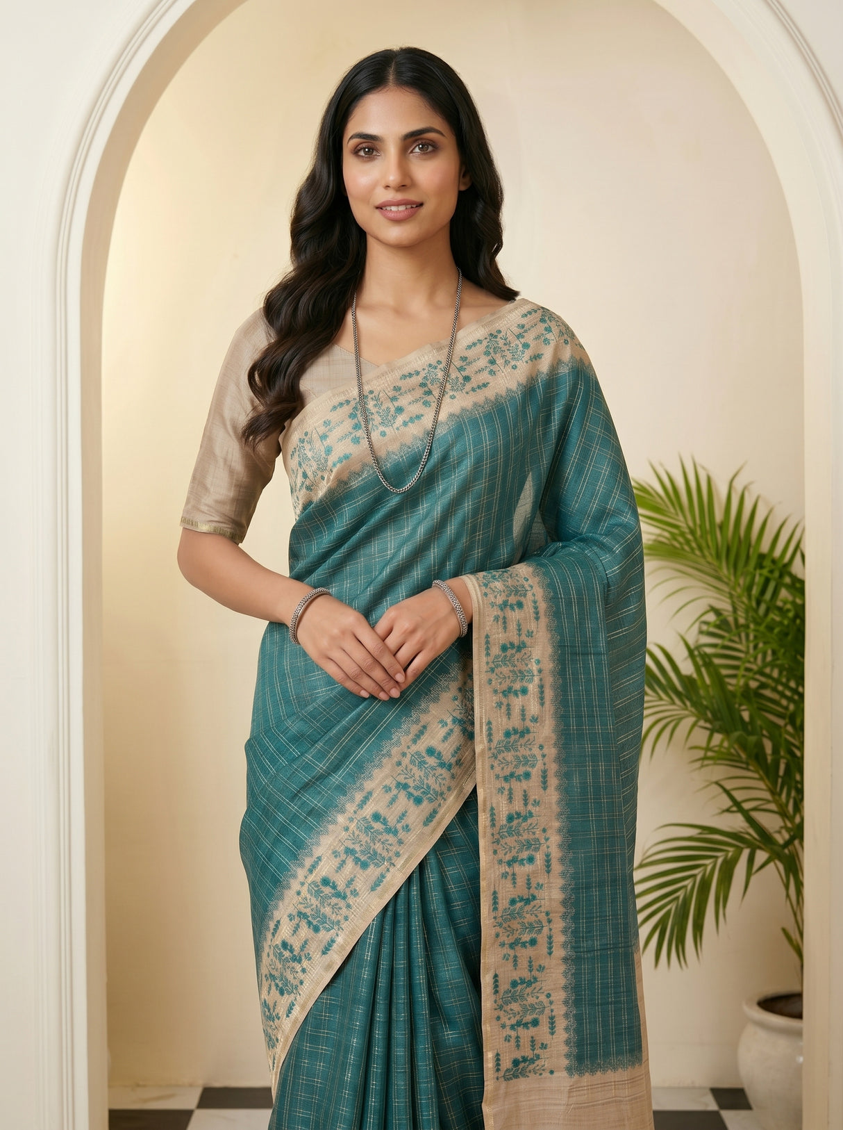 MIMOSA Sapphire Saree Saree — pose 10 styling detail