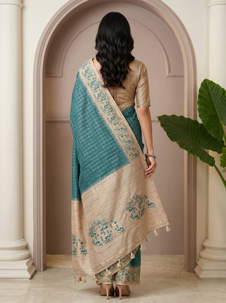 MIMOSA Sapphire Saree Saree — pose 2 styling detail