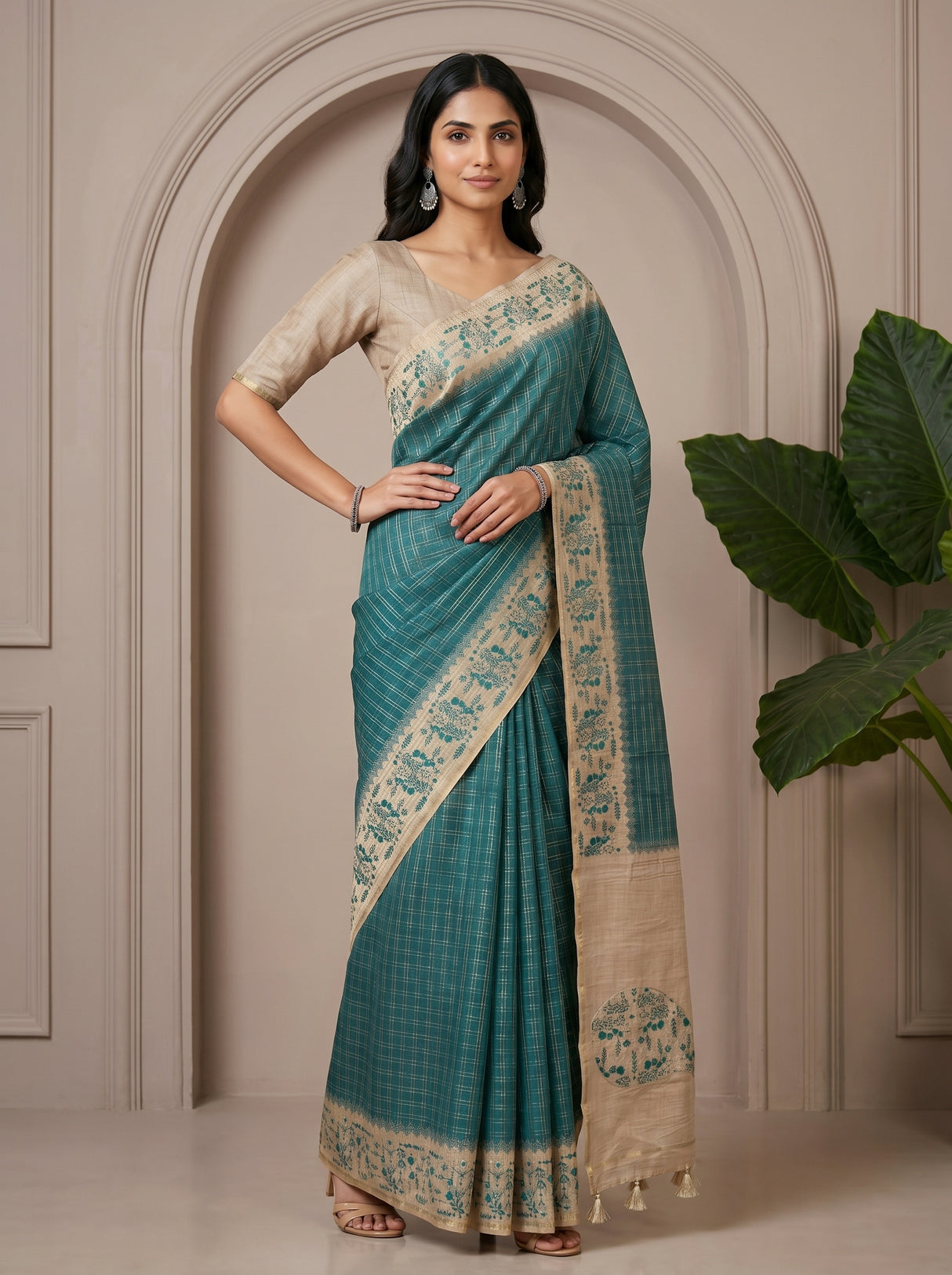 MIMOSA Sapphire Saree Saree — pose 4 styling detail