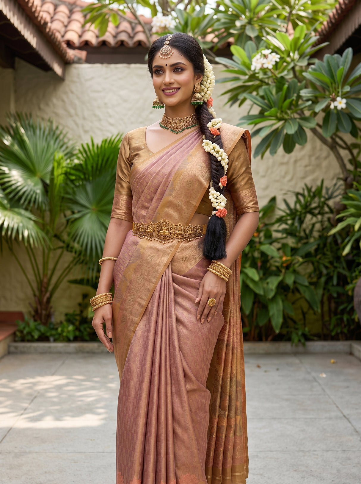 MIMOSA Gajari Kanjivaram Art Silk Saree — pose 10 styling detail