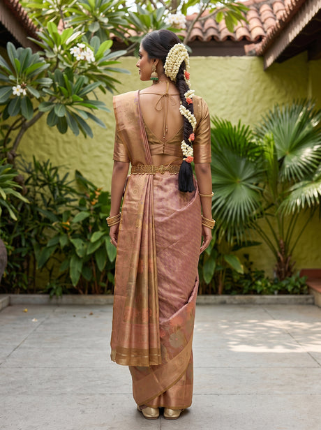 MIMOSA Gajari Kanjivaram Art Silk Saree — pose 2 styling detail