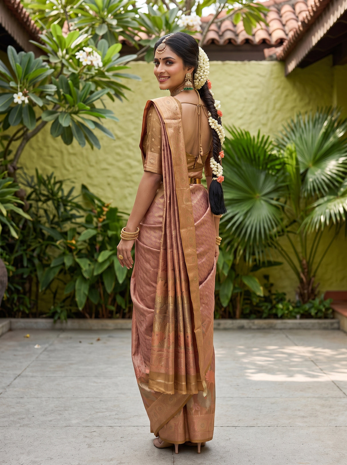 MIMOSA Gajari Kanjivaram Art Silk Saree — pose 7 styling detail