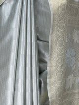 MIMOSA Grey Kanjivaram Art Silk Saree — fleets shot full lifestyle
