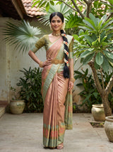 MIMOSA Peach Kanjivaram Art Silk Saree — pose 4 styling detail