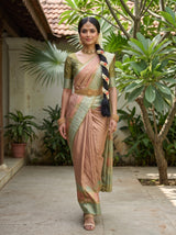 MIMOSA Peach Kanjivaram Art Silk Saree — pose 6 styling detail
