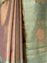 MIMOSA Peach Kanjivaram Art Silk Saree — fleets shot full lifestyle