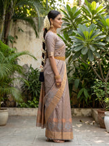 MIMOSA Pink Kanjivaram Art Silk Saree — pose 3 styling detail