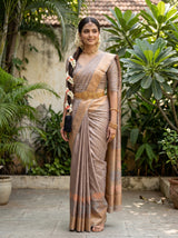 MIMOSA Pink Kanjivaram Art Silk Saree — pose 5 styling detail