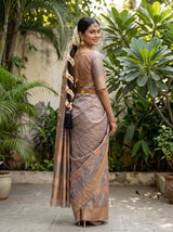 MIMOSA Pink Kanjivaram Art Silk Saree — pose 7 styling detail