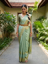 MIMOSA Rama Kanjivaram Art Silk Saree — AI Model lifestyle pose