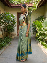 MIMOSA Rama Kanjivaram Art Silk Saree — pose 3 styling detail
