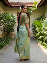 MIMOSA Rama Kanjivaram Art Silk Saree — pose 5 styling detail