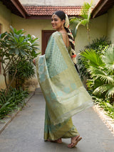 MIMOSA Rama Kanjivaram Art Silk Saree — pose 9 styling detail